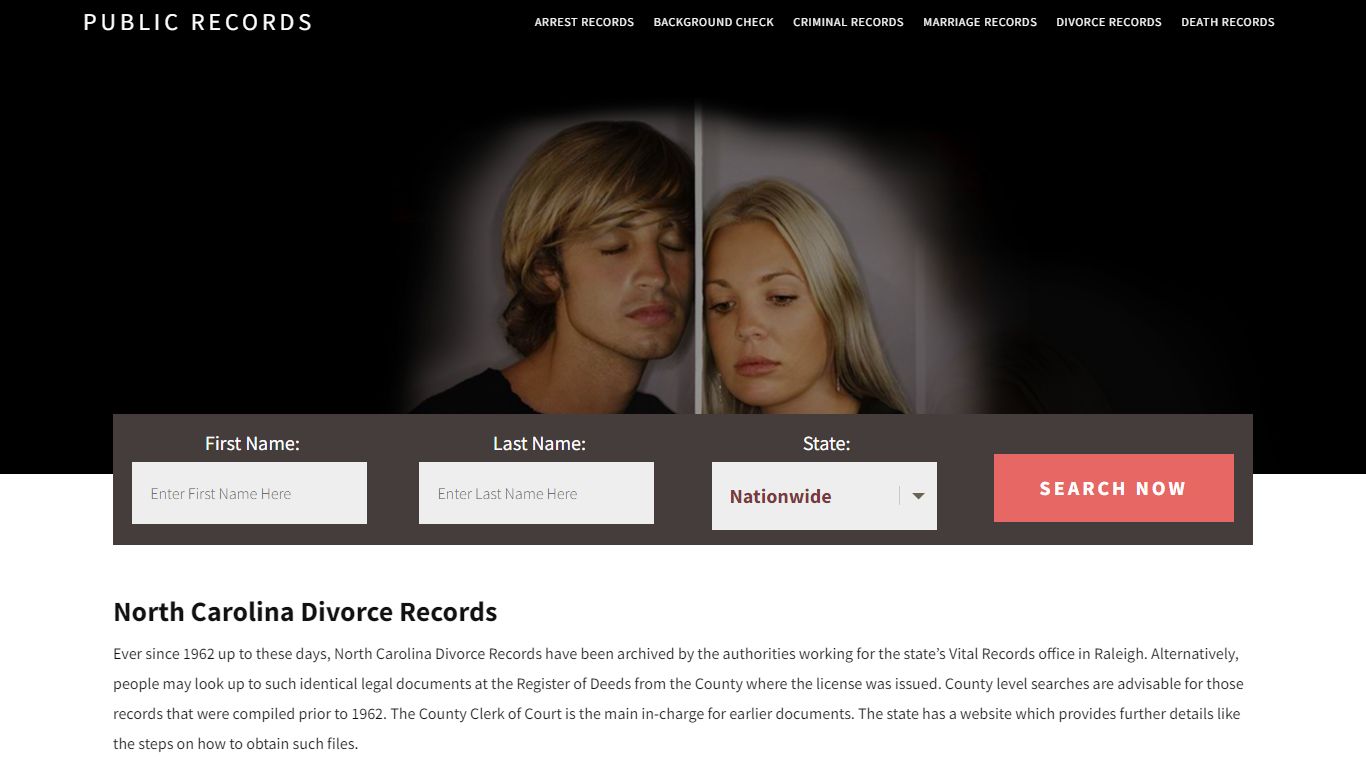 North Carolina Divorce Records | Enter Name and Search. 14Days Free